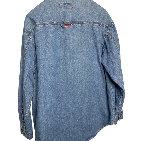 Ary Cooper vintage SOFT 100%COTTON denim shirt with flannel edged collar size M - Picture 2 of 9